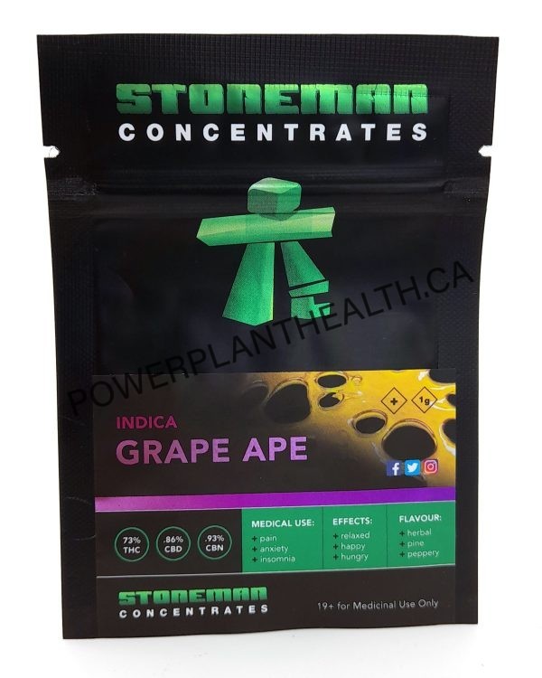 Stoneman Concentrates Shatter Grape Ape Indica - Power Plant Health