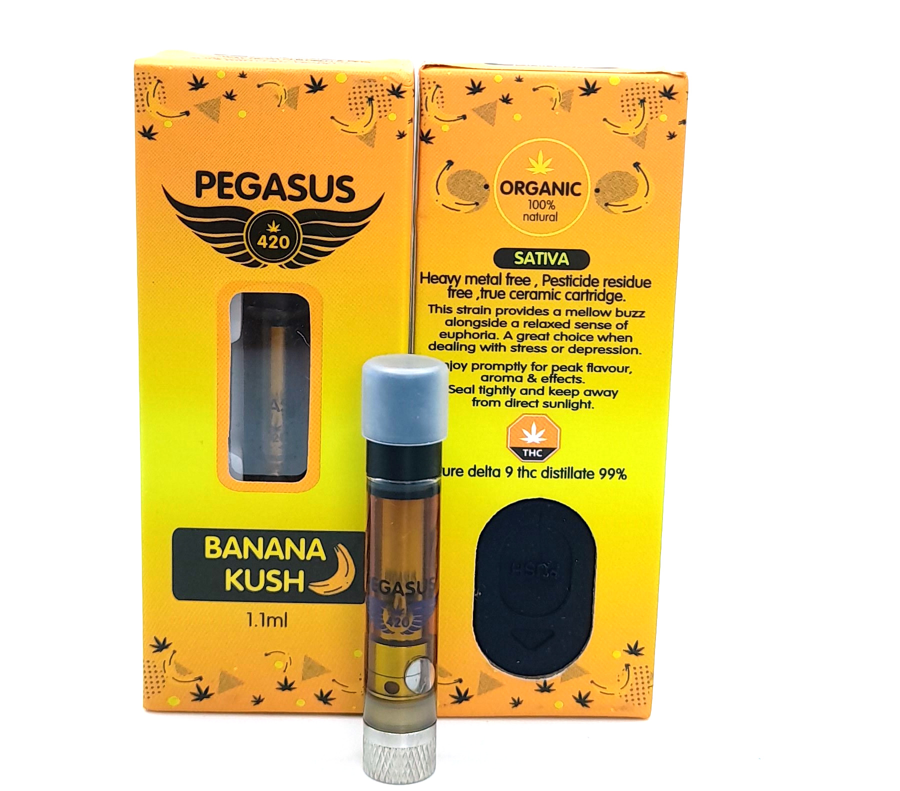Pegasus 420 1.1ml THC Vape Refill Cartridge Banana Kush - Power Plant Health