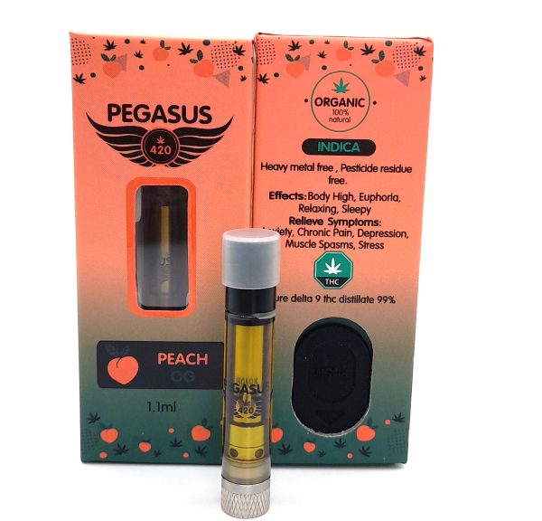 Pegasus 420 1.1ml THC Vape Refill Cartridge Peach OG - Power Plant Health