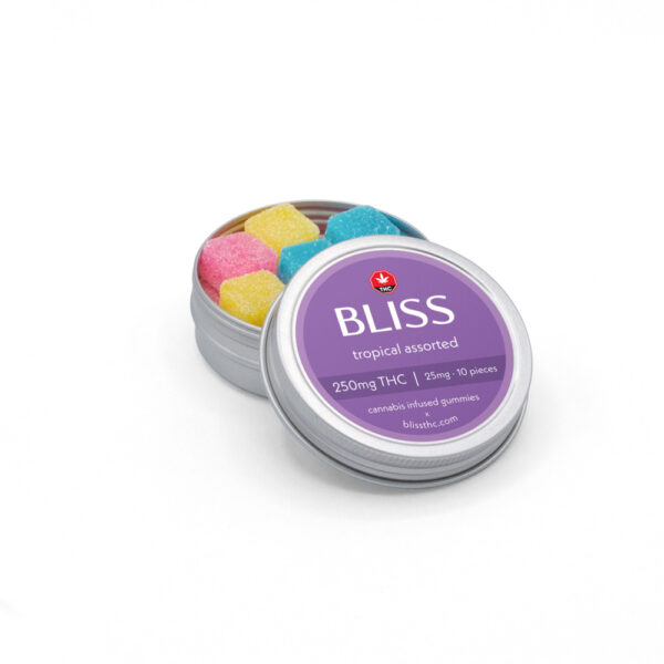 Bliss THC Infused Gummies Tropical Assorted 250mg - Power Plant Health