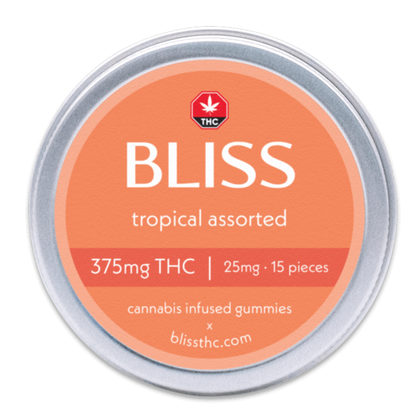 Bliss THC Infused Gummies Tropical Assorted 375mg - Power Plant Health