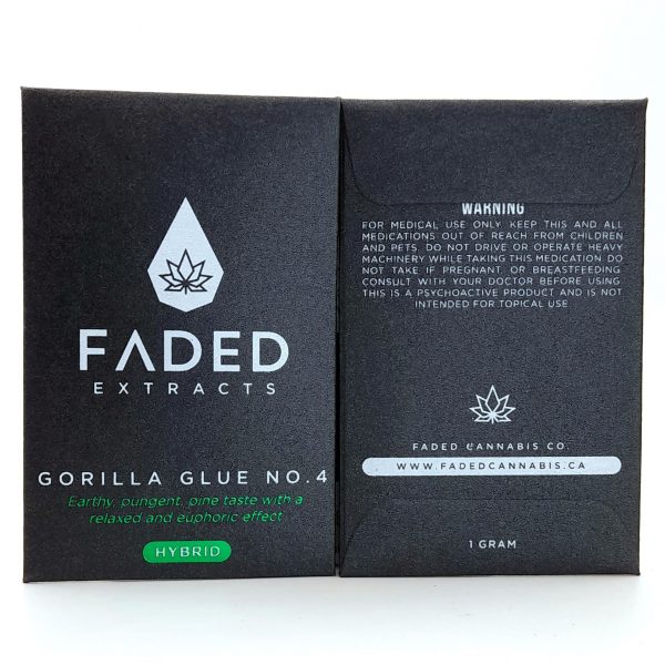 FADED Cannabis Co. Extracts Shatter Gorilla Glue No. 4 - Power Plant Health