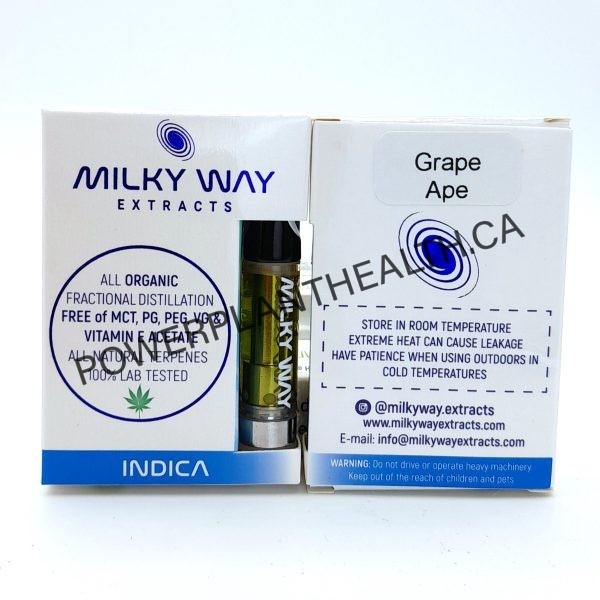 Milky Way Extracts 1g Distillate Cartridges Indica Grape Ape 1 - Power Plant Health
