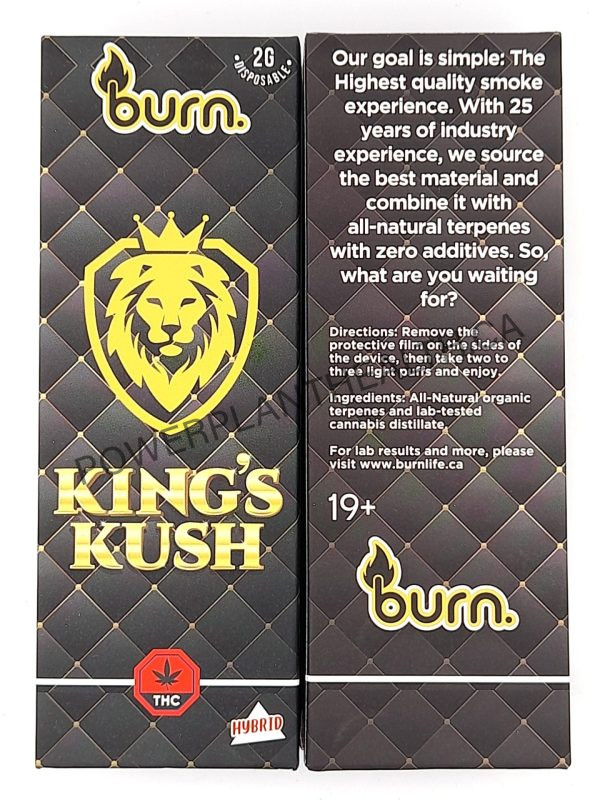 Burn. 2g Vape Kings Kush Hybrid - Power Plant Health