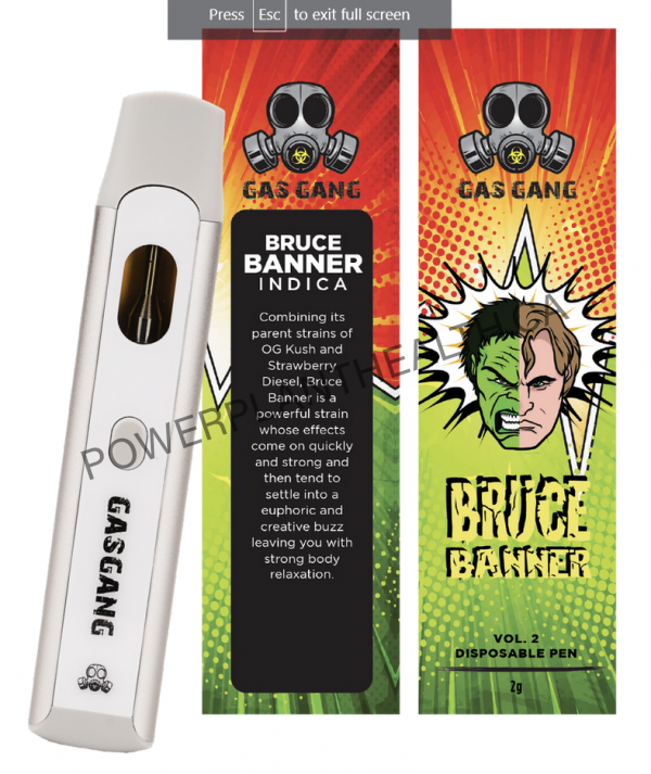 Gas Gang 2g Disposable Pen Bruce Banner Indica - Power Plant Health