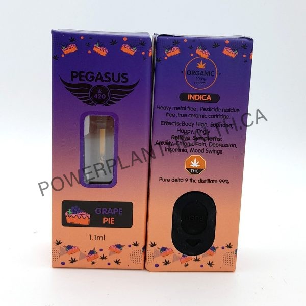 Pegasus 420 Vape Cartridge Grape Pie Indica - Power Plant Health