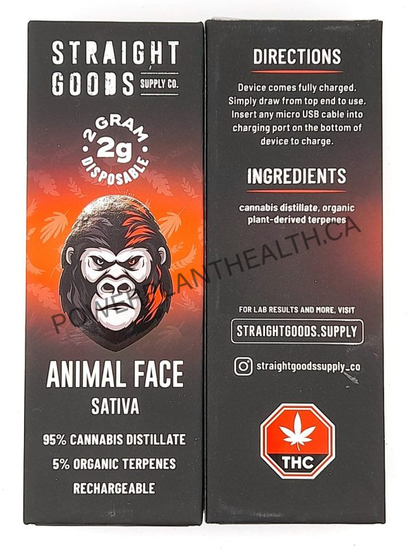 Straight Goods 2g Vape Animal Face Sativa - Power Plant Health