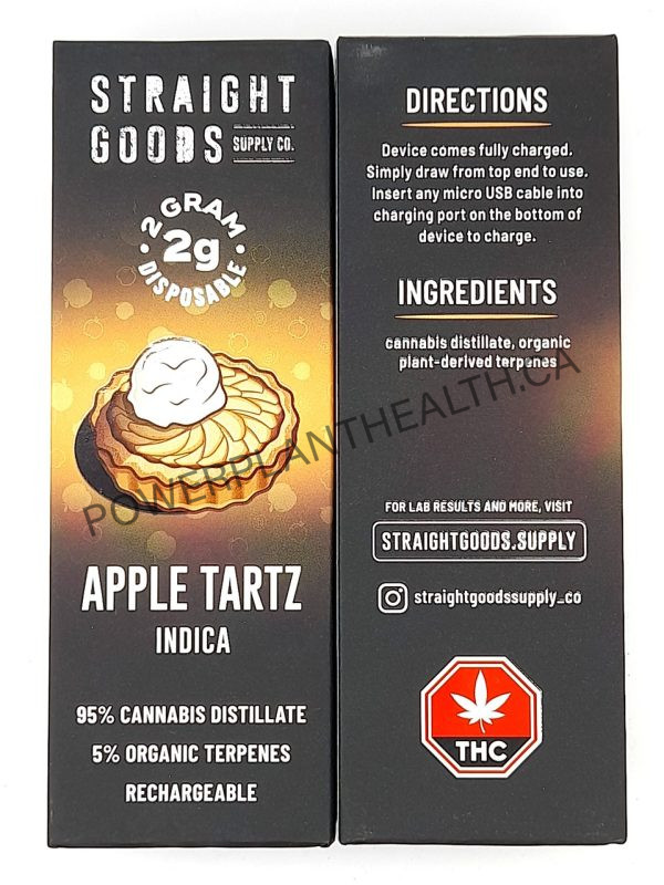 Straight Goods 2g Vape Apple Tartz Indica - Power Plant Health