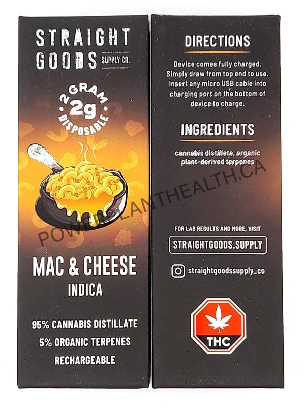 Straight Goods 2g Vape Mac Cheese Indica - Power Plant Health
