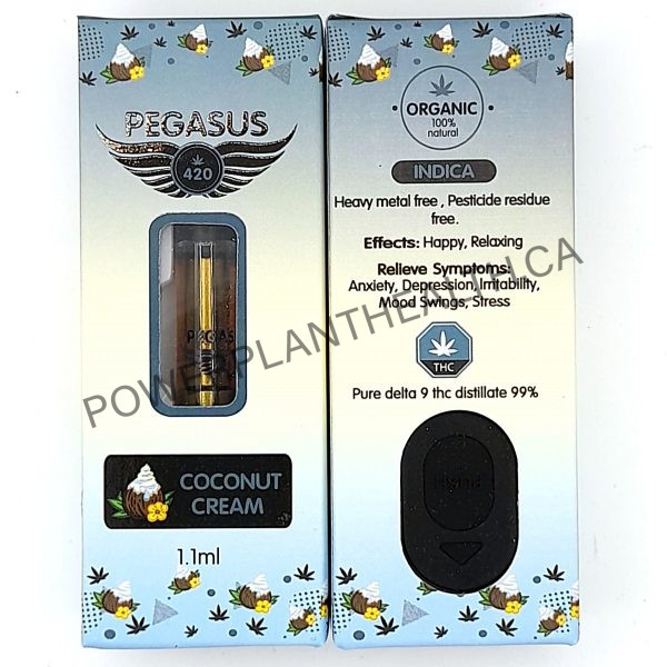 Pegasus 420 Vape Cartridge Coconut Cream Indica - Power Plant Health