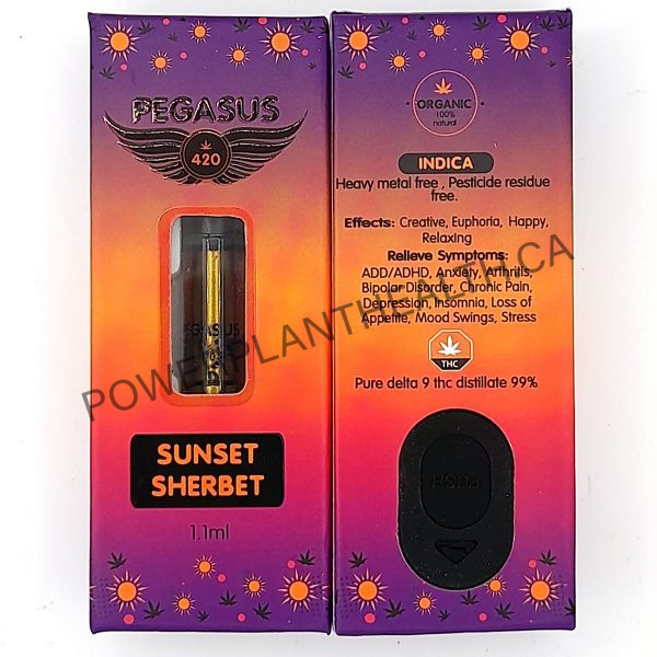 Pegasus 420 Vape Cartridge Sunset Sherbet Indica - Power Plant Health