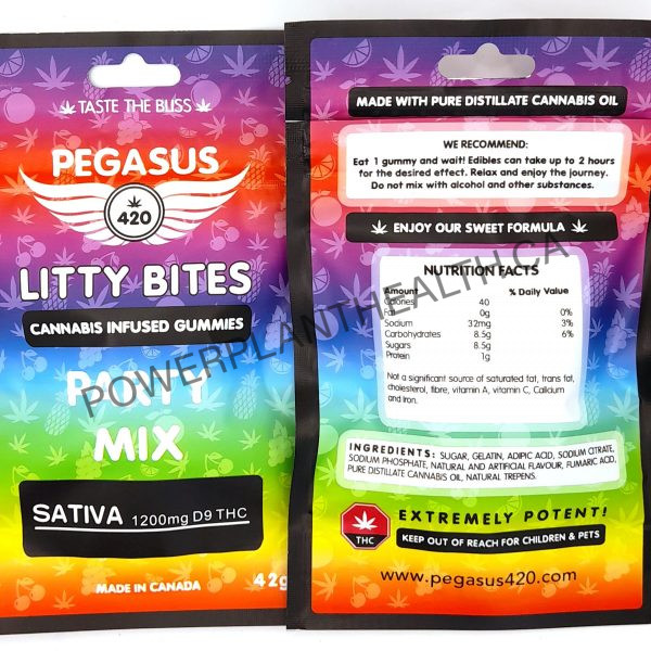 Pegasus Litty Bites 1200mg THC Gummy Party Mix Sativa - Power Plant Health