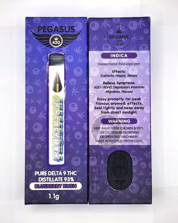 Pegasus420 1.1g Preheat Vape Blueberry Kush Indica - Power Plant Health