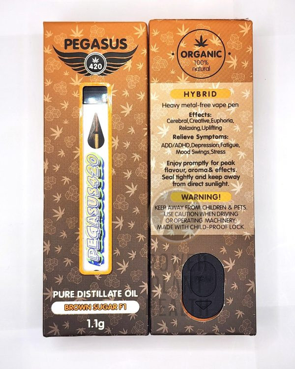 Pegasus420 1.1g Preheat Vape Brown Sugar F1 Hybrid - Power Plant Health