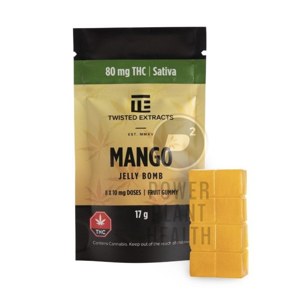 Twisted Extracts Jelly Bomb Fruit Gummy Mango 80mg THC Sativa - Power Plant Health