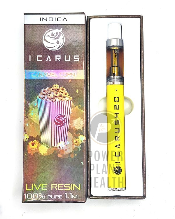Icarus420 Live Resin 1.1g Vape Caramel Corn Hybrid - Power Plant Health