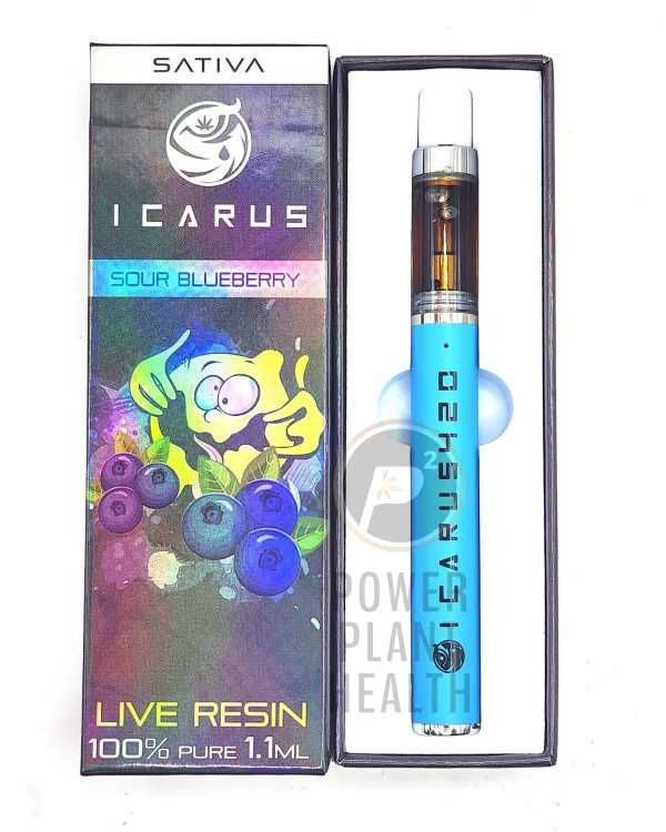 Icarus420 Live Resin 1.1g Vape Sour Blueberry Sativa - Power Plant Health