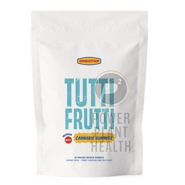 Onestop THCCBD Gummy 500mg Sour Tutti Frutti - Power Plant Health