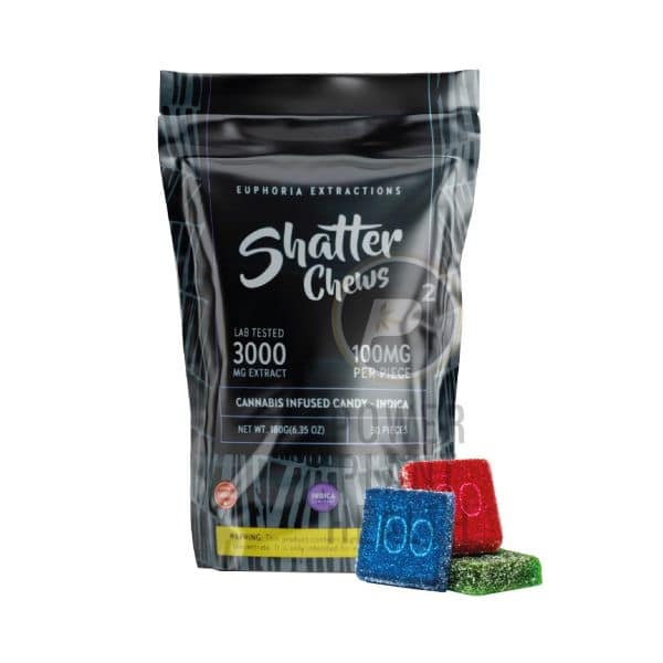 Euphoria Extractions Shatter Chews Indica 3000mg - Power Plant Health