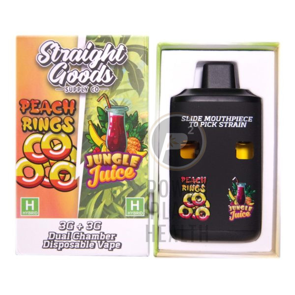 Straight Goods 6g Dual Chamber Vapes Peach Rings Jungle Juice - Power Plant Health