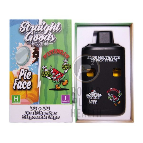 Straight Goods 6g Dual Chamber Vapes Pie Face Watermelon - Power Plant Health
