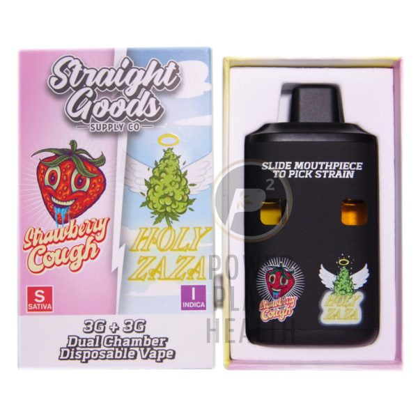 Straight Goods 6g Dual Chamber Vapes Strawberry Cough Holy Zaza - Power Plant Health